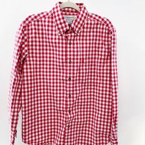 Carhartt Men's Checkered Long Sleeve Button Down  Size Large L Red & White